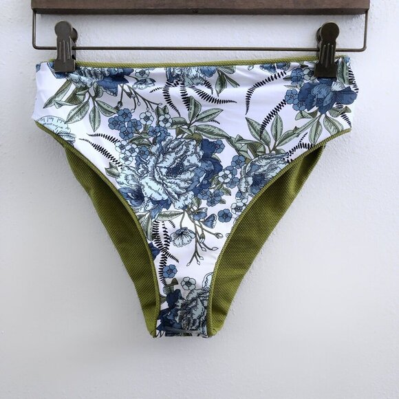 NWOT MAAJI High Rise Olive Green Reversible Bikini Bottom Large Size - Picture 5 of 13